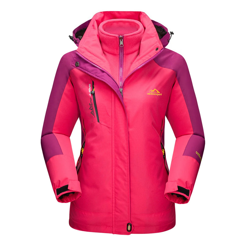TACVASEN Women's Winter 3 in 1 Snow Parka Coats Waterproof Fleece Lined Ski Hiking Jackets Thermal Windproof Hooded Coats