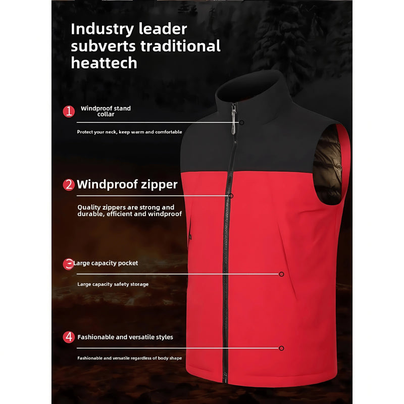 Fashionable Graphene Energy Couple Outdoor Vests in Ten Colors Breathable Waterproof Windproof Warm and Wear-Resistant