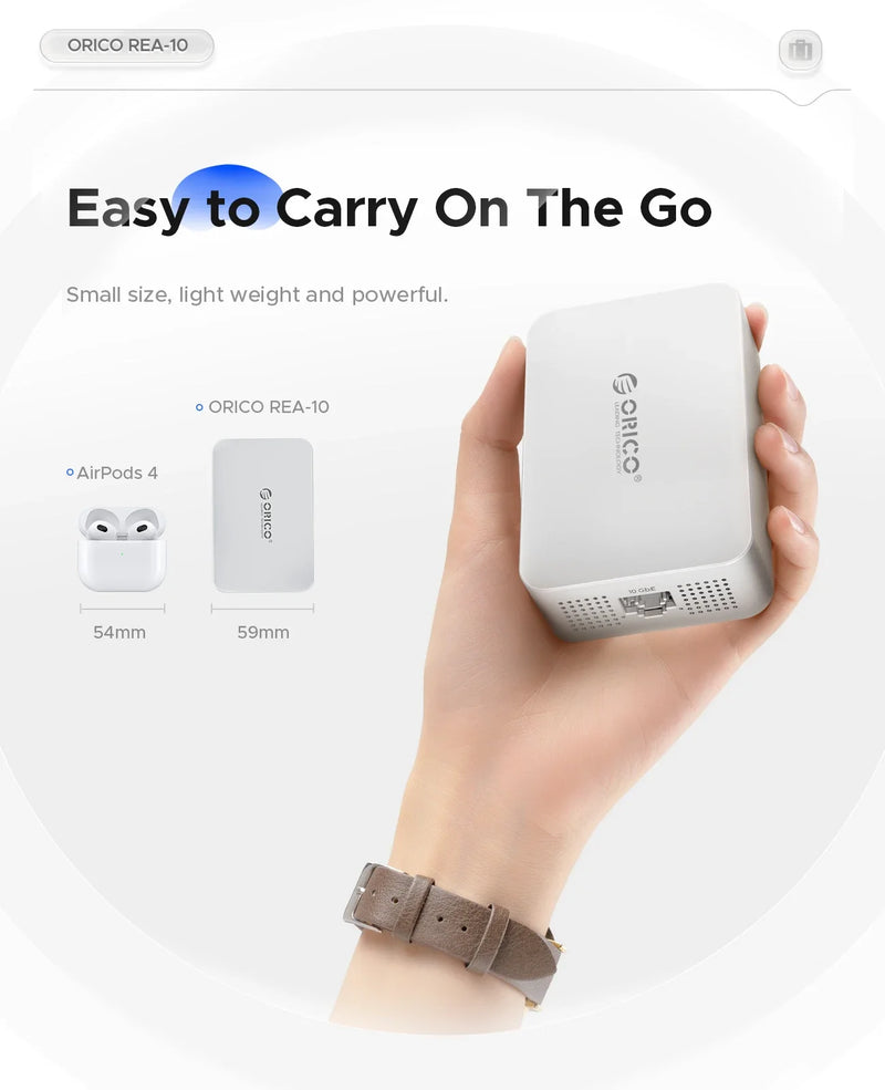 ORICO Thunderbolt 3 USB 4 Portable 10Gbps Network Card 2.5G/1G NIC Support Heat Dissipation Silent for High-Speed Data Transfer