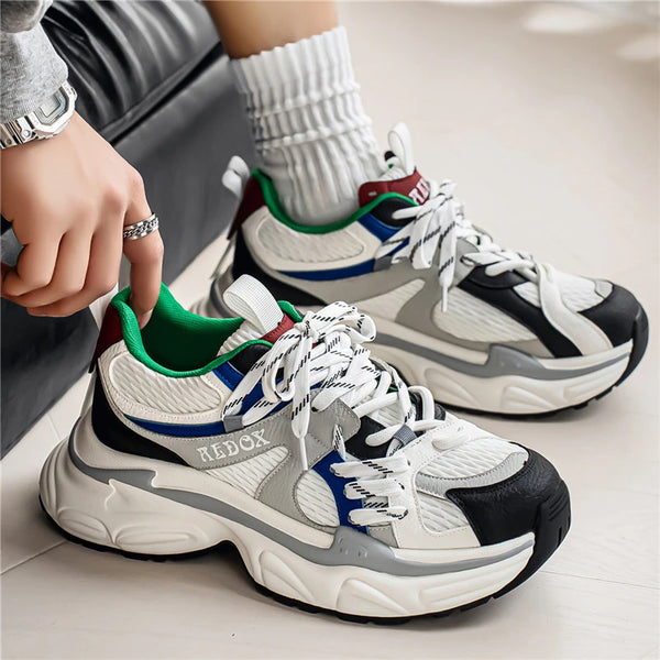 Chunky Sneakers Four seasons New Breathable Light Soft sole Men's Outdoor Casual Running Sports Shoes Fashion Walking Mesh Shoes