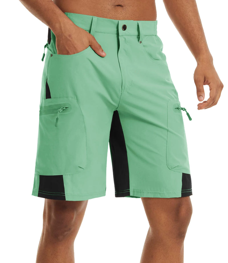TACVASEN Men Summer Outdoor Shorts Quick Dry Knee Length Hiking Fishing Running Shorts Lightweight Multi-Pockets Workout Shorts