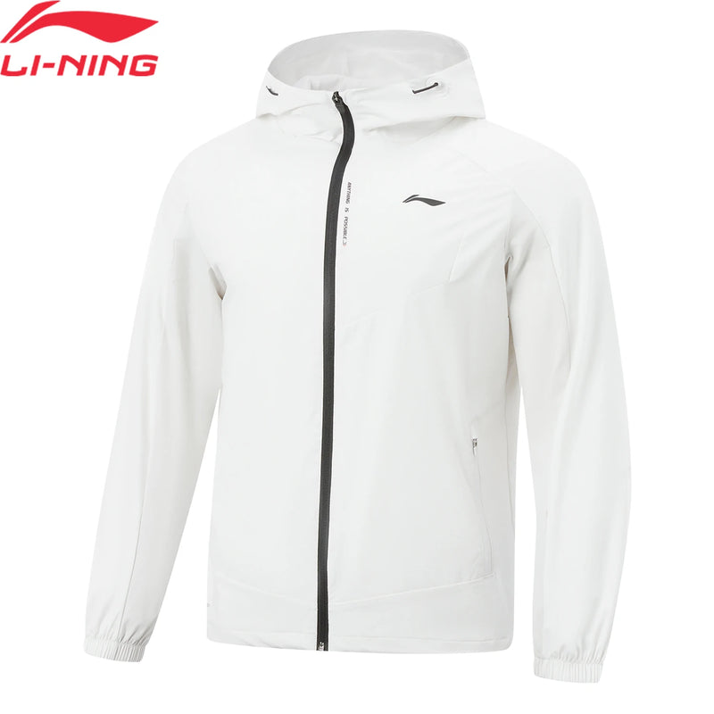 អាវក្រៅហាត់ប្រាណបុរស Li-Ning LN ការពារទឹក 86% ប៉ូលីអាមីត 14% អេឡាស្តង់ LiNing Fitness មានមួក AFDW119