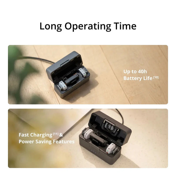DJI Mic Mini 2S Wireless Microphone 28-Hour Internal Storage, 32-bit Float Internal Recording Two-Level Al Noise Canceling
