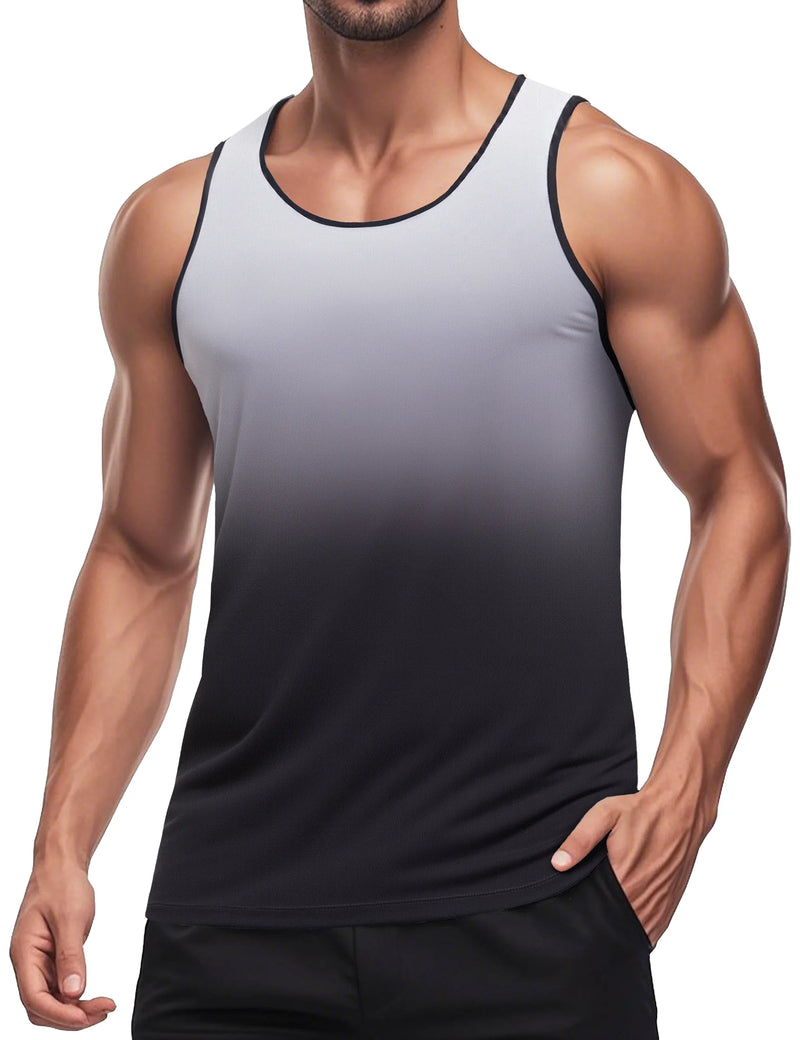 TACVASEN Men's Muscle Tank Top Quick Dry Sleeveless Workout Gym Shirt Athletic Running Fitness Lightweight Stretch Summer Top