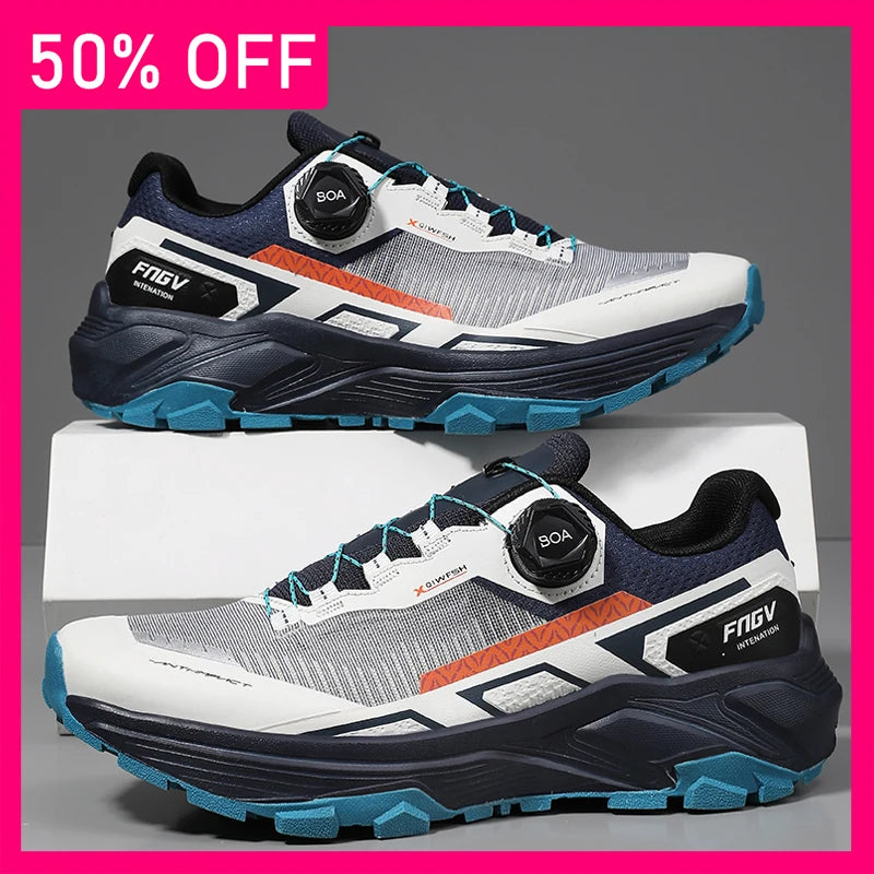 Men Sneakers Trendy Mesh Breathe Professional Running Training Shoes Thick Sole Anti Slip Wear-resistant City Walking Sneakers