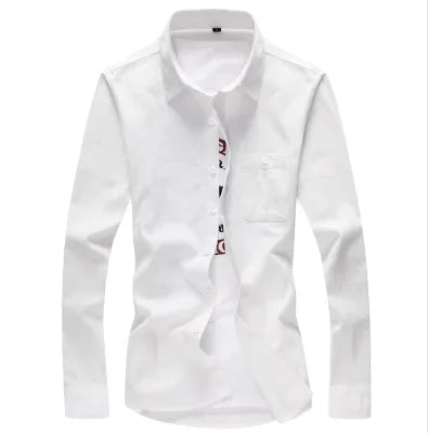 Men's Blue Long-sleeved Shirt, Corduroy Fabric Shirts, Asian-sized Fitted Top. Available in Red, Black, White, Green and Yellow.