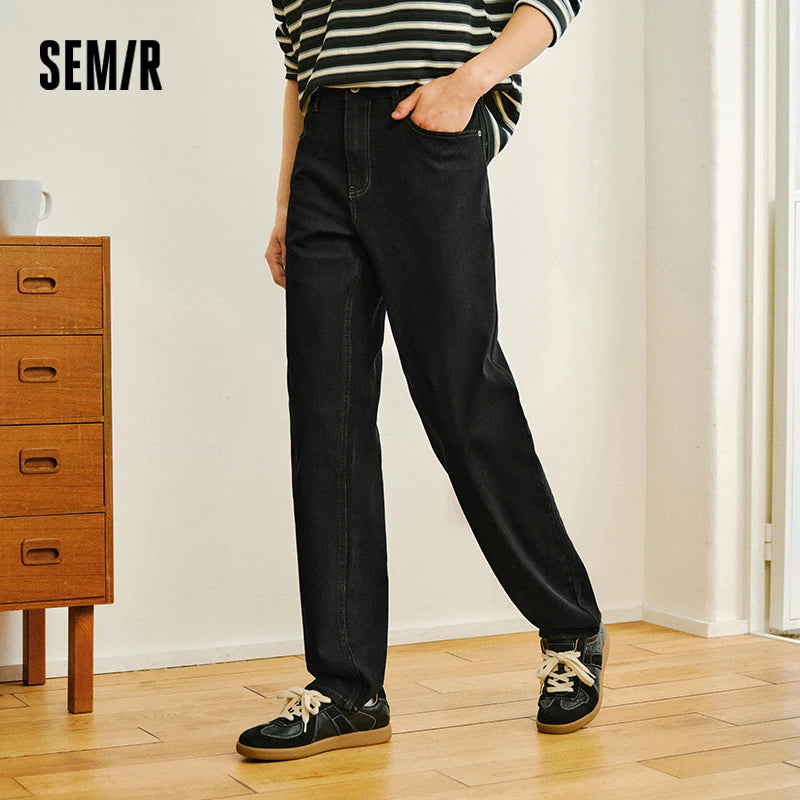 Semir Soft Jeans Men 2026 Spring Stretch Regular Straight Leg Vintage Washed Casual Comfortable Daily Wear Trousers