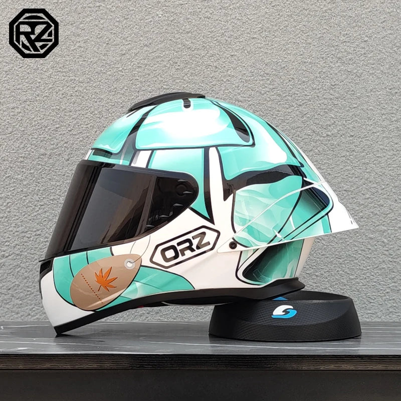 ORZ Motorcycle helmet, men's and women's dual lens full face helmet, motorcycle sports car, all season full face helmet
