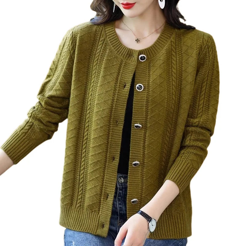 អាវក្រៅ Cardigan ម៉ូដសម្រាប់នារី អាវក្រៅឆ្នាំ២០២៥ អាវប៉ាក់ដៃវែងថ្មី អាវក្រៅប៊ូតុងចុះក្រោម អាវយឺតដៃវែងសម្រាប់នារី