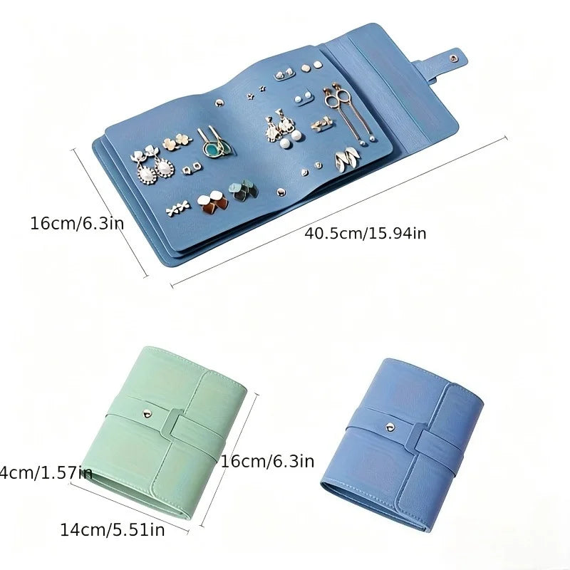 1pc Multifunctional Large Capacity Display Earring Necklace Storage Box,Portable,Suitable for Studs,Hoops and Pendant Earrings
