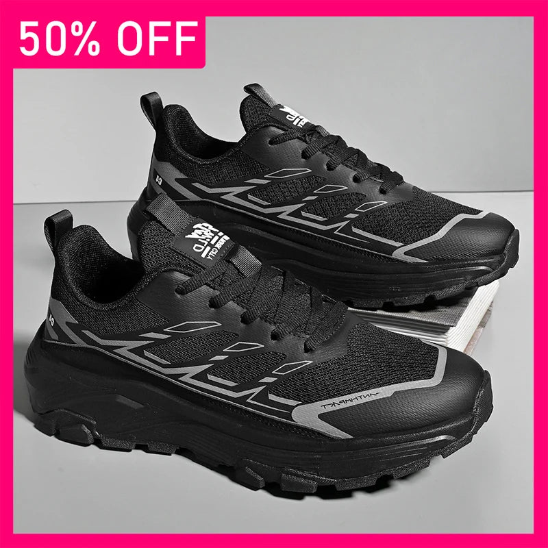 Men Sports Shoes New Fitness Walking Outdoor Lightweight Anti Slip Thick Soled Hiking Shoes Daily Commuting Travel Shoes for Men
