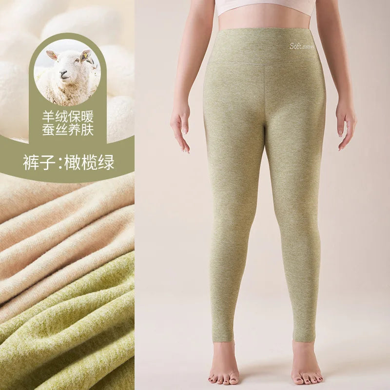 M-5XL Big Size Wool Velvet Warm Pajamas Pant New Autumn Winter Leggings Sleepwear For Sleeping Trousers Women Pantalon Pyjama