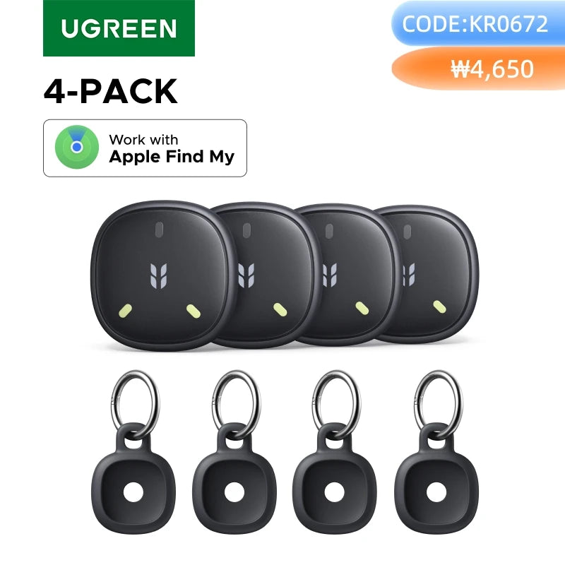 UGREEN FineTrack Mini Smart Tag Finder GPS Tracker for iOS Apple Find My, 5-Year Battery, IP68 Waterproof, Square Design