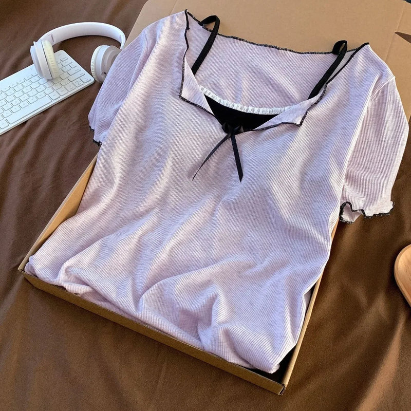 New Nightgown Women Chest Pad Homewear Summer Thin Nightdress Female Clothing Short Sleeve Sleepwear Nightie Home Wear Dress