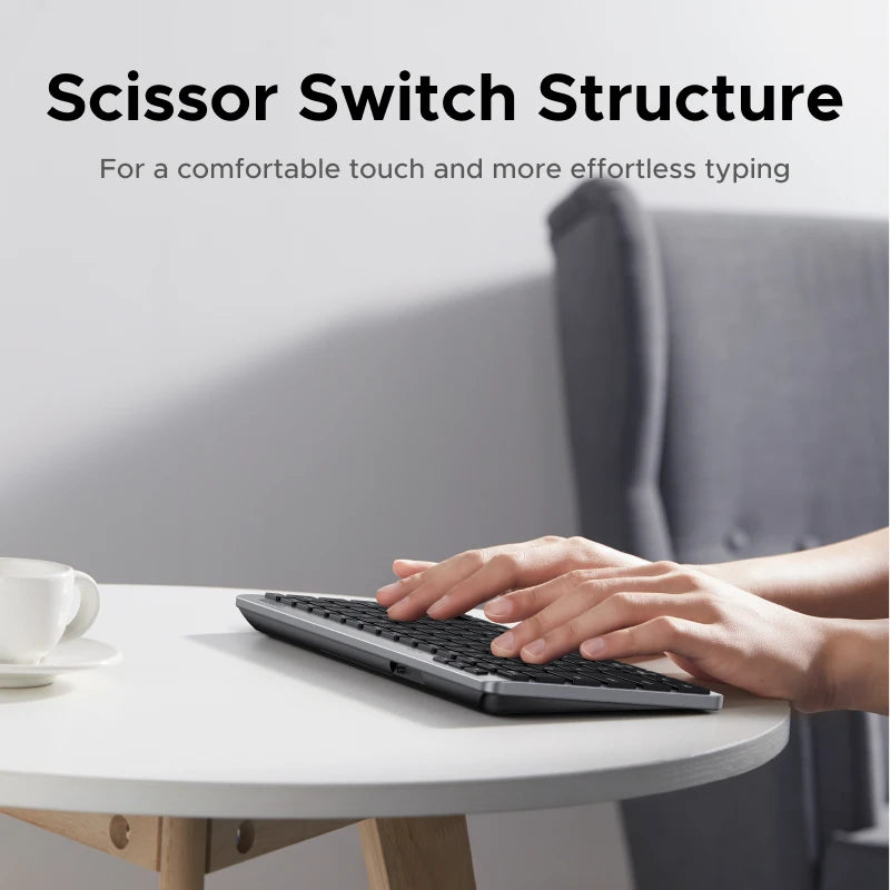 UGREEN Wireless Keyboard Bluetooth 5.3 & 2.4G Wireless Scissor Structure Russian/EN 78 Keycaps For MacBook iPad PC Tablet