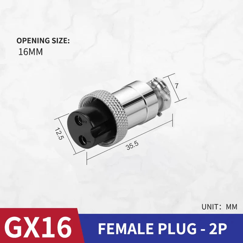 10 Pcs GX16 Male And Female Aviation Plug Socket Connector GX16-2/3/4/5/6/7/8/9/10 PIN Cable Aviation Plug Connector Rear Nut