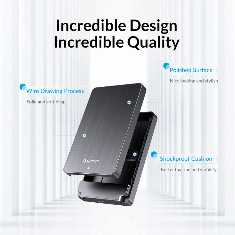 ORICO 3.5" HDD Case SATA to USB C 6Gbps External Hard Drive Case for 3.5 inch HDD Enclosure with 12V Power Adapter