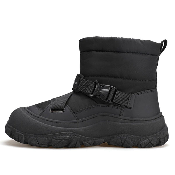 HUMTTO Winter Snow Boots Woman Leather Womens Sneakers Black Hiking Trainers Keep Warm Trekking Boots Outdoor Women Casual Shoes