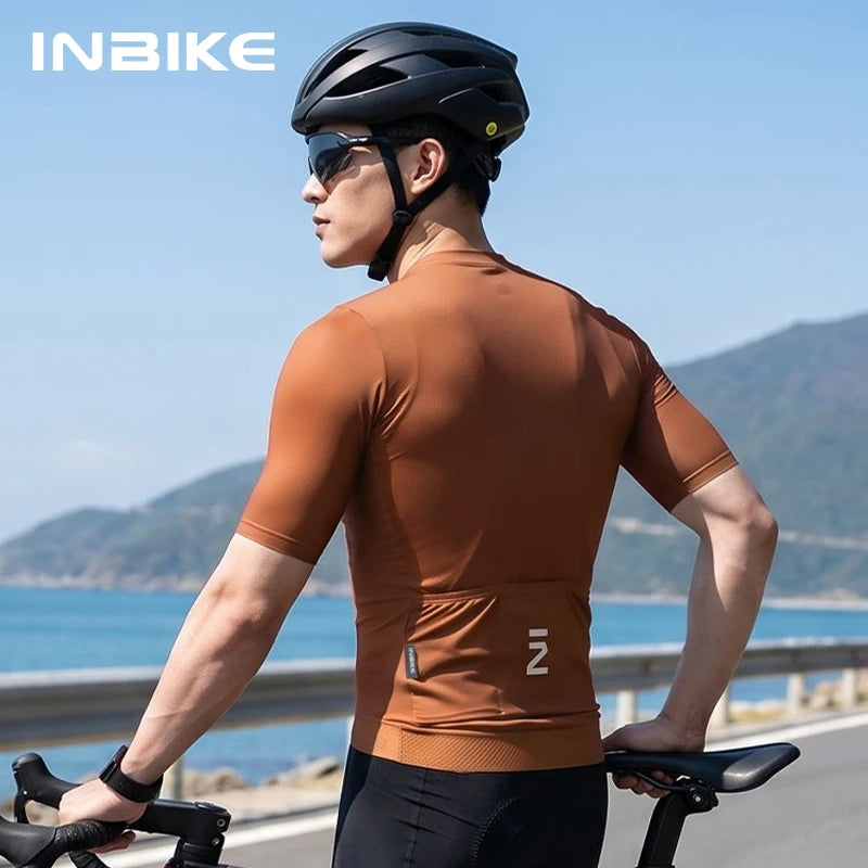 INBIKE New Pro Cycling Jersey Man MTB Jersey Road Bike Short Sleeved Shirts Road Reflective Bicycle Jersey MTB Cycling Clothing