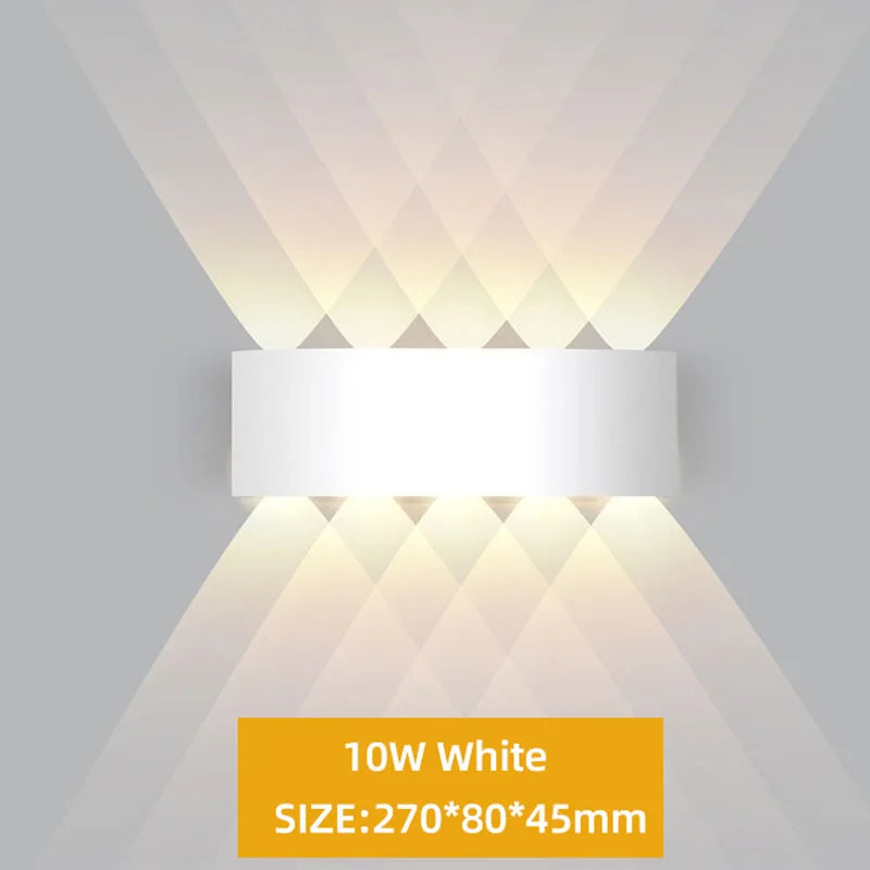 ចង្កៀងជញ្ជាំងខាងក្នុង LED 4W/6W/8W/10W/12W ការពារទឹកជ្រាប IP65 ចង្កៀងជញ្ជាំងអាលុយមីញ៉ូម ចង្កៀងសួនច្បារសម្រាប់បំភ្លឺបន្ទប់ទទួលភ្ញៀវ ជណ្តើរ
