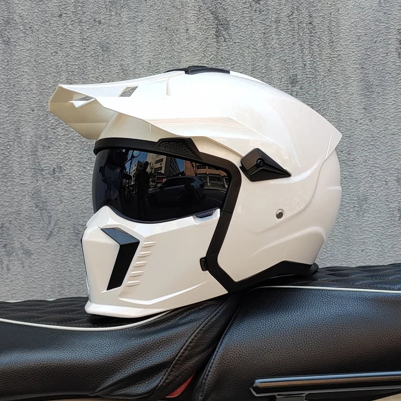 ORZ Street Fighter Motorcycle Helmet Detachable Combination Retro Helmet ECE DOT Certification Full face Cascos para moto