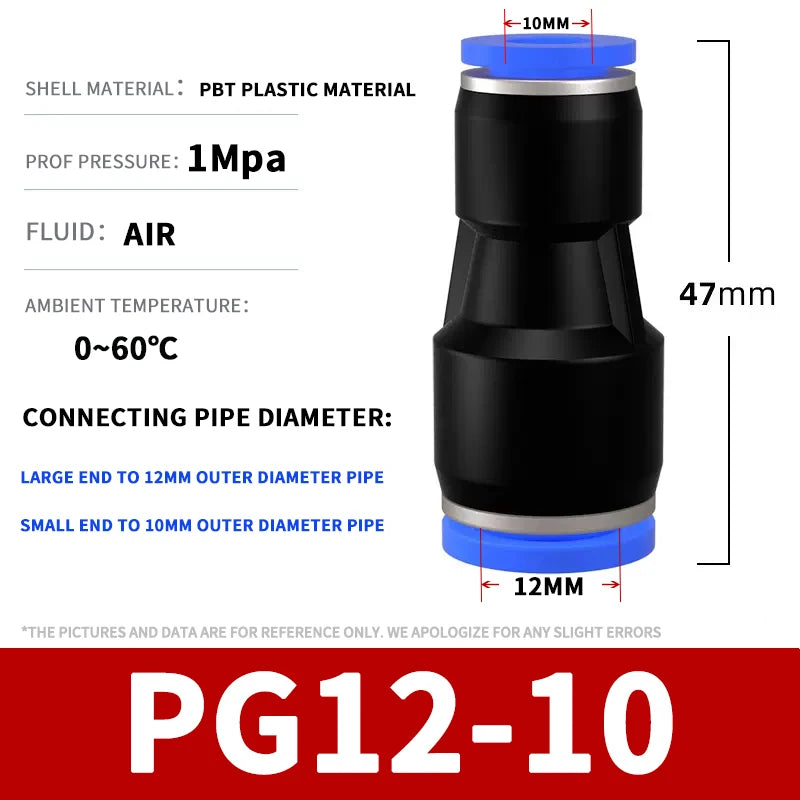 50/100/500/1000Pcs Pneumatic trachea quick connector plastic quick plug straight through PG PU8 PU4 PU5 PU10 12