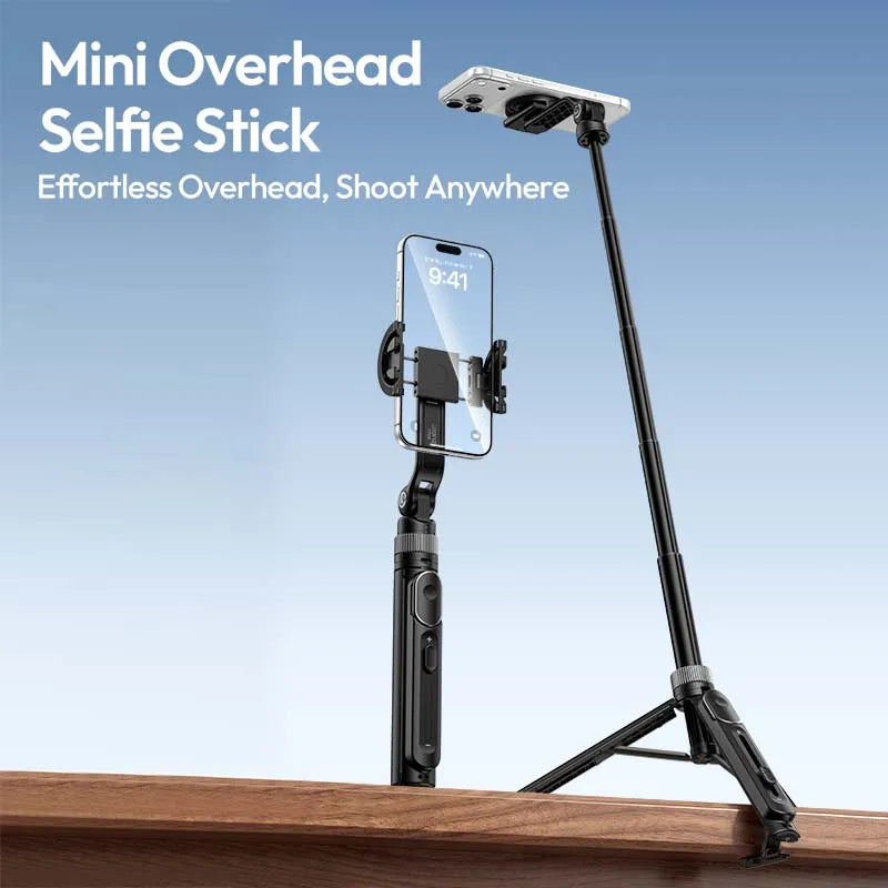 Ulanzi TT86 Mini Overhead Selfie Stick ជើងកាមេរ៉ាទូរសព្ទម៉ាញេទិក ជាមួយនឹង 2 in 1 Clamp Mount ការគ្រប់គ្រងឥតខ្សែ សម្រាប់ Vlog Iphone 17 Android