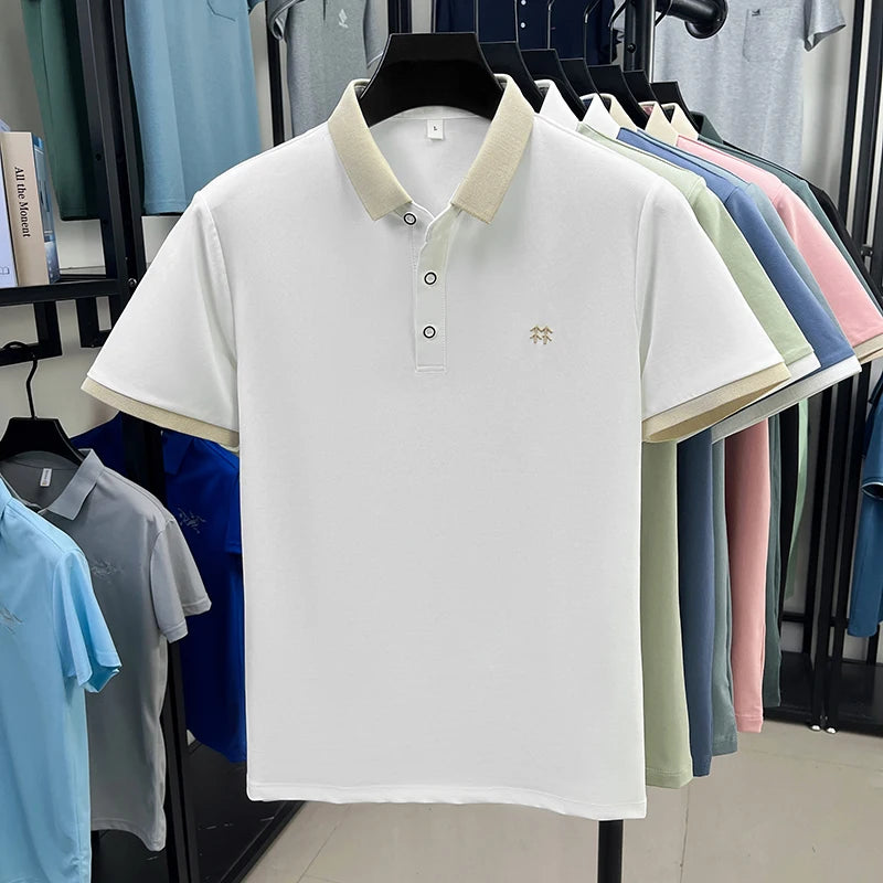 Quality Man Short-Sleeved Polo Shirt Lapel Button Pattern Printing Summer New T-Shirt Business Casual Outdoor Sports Men's Wear