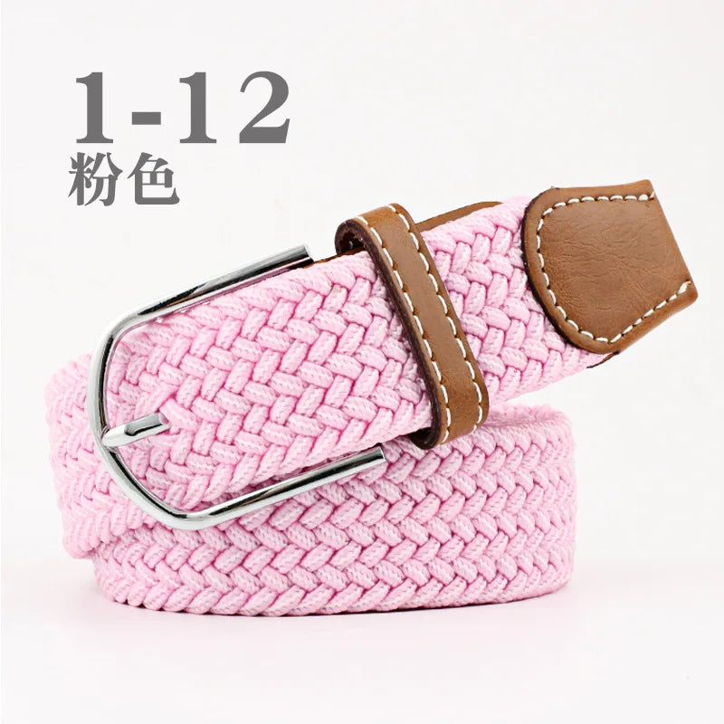 105cm Stretch Woven Belt, Unisex Canvas Belts Fashion Casual Student Belt Women Cinturon Male Waistband.