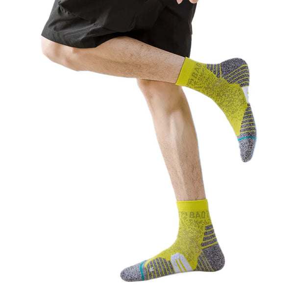 WRELS 1/2/3 Pairs Compression Running Socks Cushioned Athletic Ankle Socks Men Women Arch Support Moisture Wicking Fitness Socks