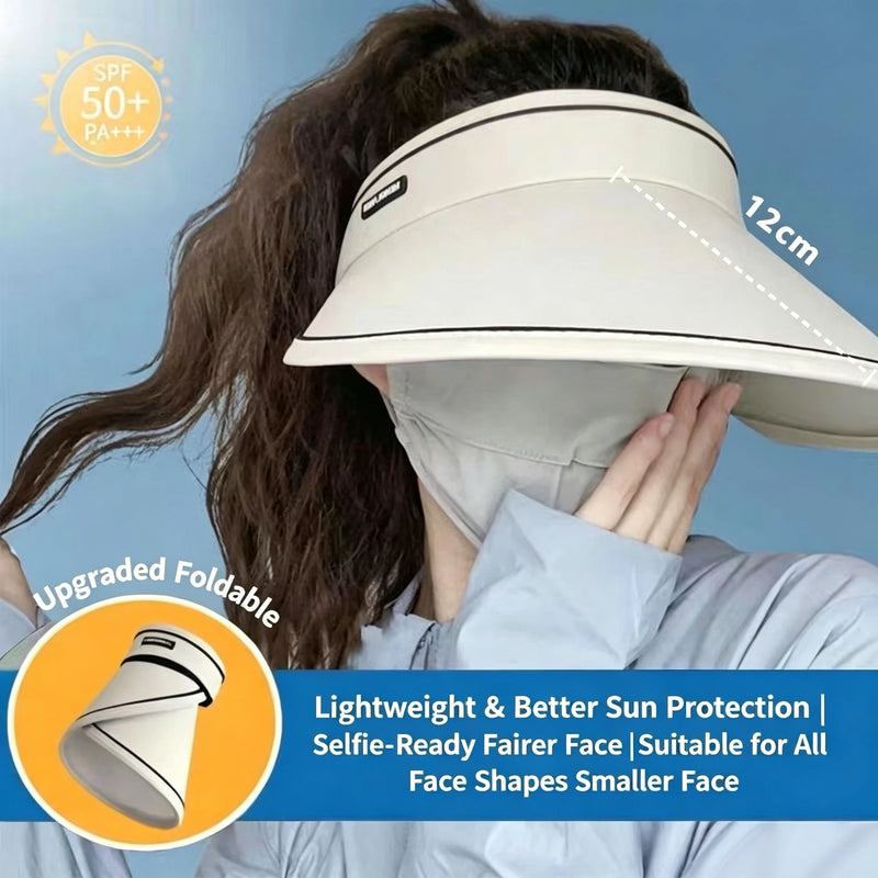 Summer Large Brim Sunshade and Sun Protection Hat, Women's Empty Top Hat, 2024 New UV Resistant Sun Hat, Versatile