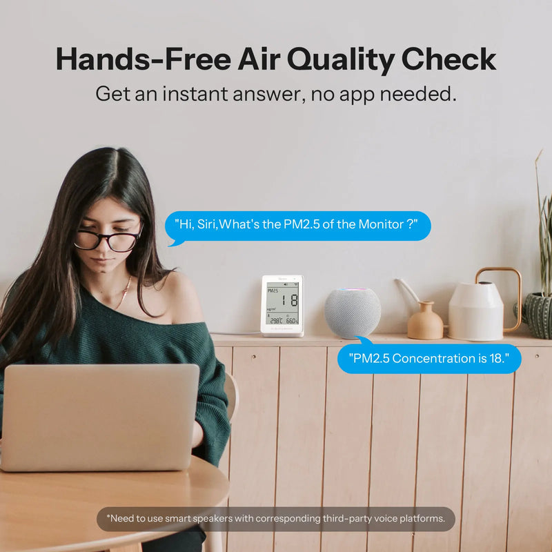 SONOFF AirGuard PM2.5/PM10 Matter Over Wifi Air Quality Monitor SAWF-07P 2-Second Updates Sound Light Alarm Temperature Humidity