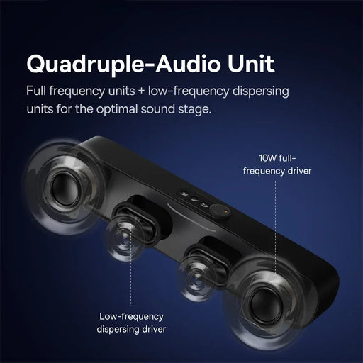 Baseus DS10 Desk Mini Soundbar Speaker Bluetooth 5.3 Triple-Mode Audio 3D Soundscape Surround SubwooferSound Box for Laptop PC