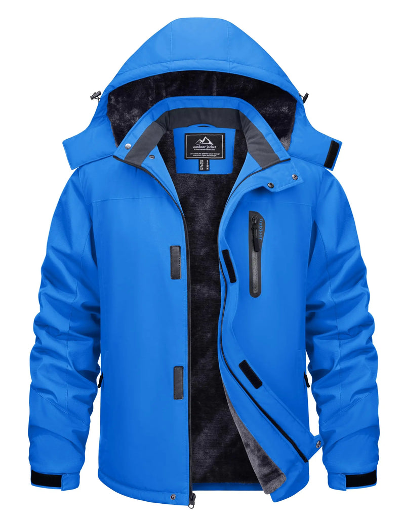 TACVASEN Winter Thicken Ski Snowboard Jacket Mens Fleece Waterproof Hiking Jackets Outdoor Mountain Trekking Windbreaker Parka