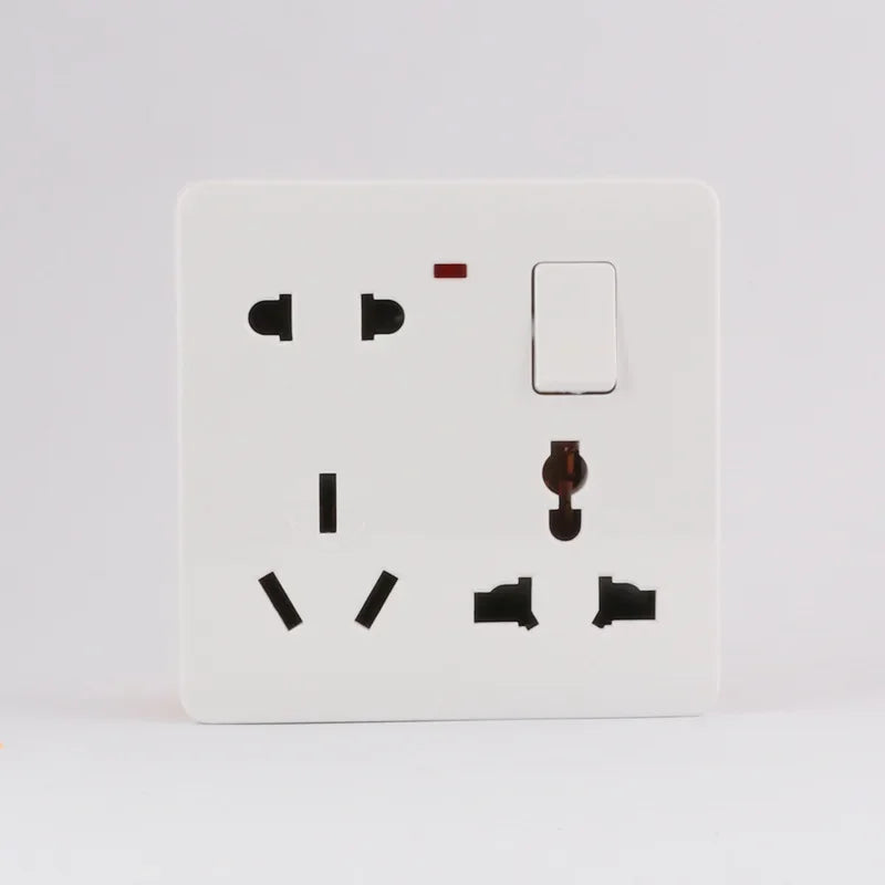 Depoguye UK standard socket panel double 13A with switch double usb one-opening multifunctional eight-hole white wall socket