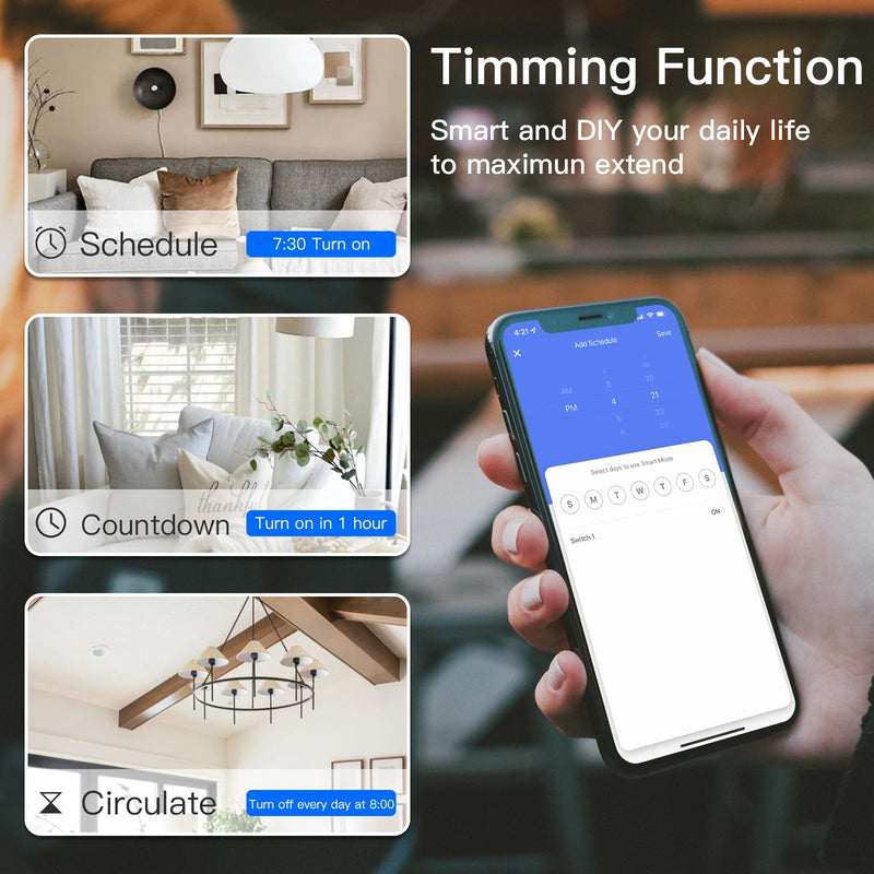 BSEED Zigbee Smart Switch 1/2/3Gang 1/2/3Way Smart Touch Light Switch Work With Tuya Smart Life Blue Backlight No Neutral Line