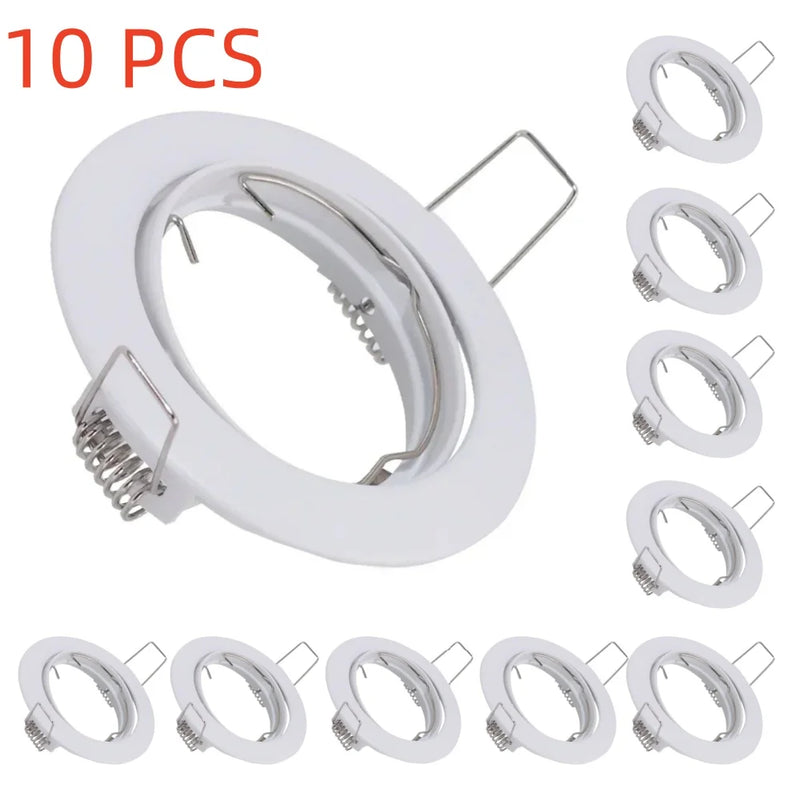 JOYINLED 1/10PCS Round Recessed LED Downlight Frame Adjustable Ceiling Light Fixture GU10 MR16 Bulb Holder Trim Spotlight