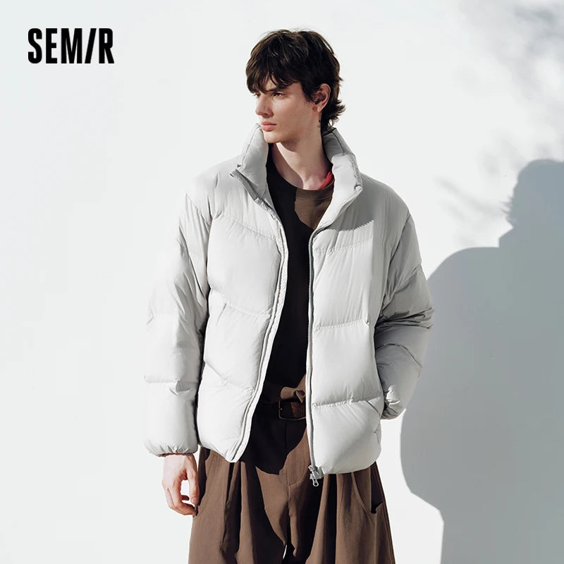 អាវក្រៅ Semir សម្រាប់បុរស កអាវឈរ ការពារខ្យល់ ការពារទឹក ឆ្នាំ២០២៦ ថ្មីសម្រាប់ពាក់ប្រចាំថ្ងៃ រដូវរងា ស្ទីលធម្មតាសម្រាប់ទីក្រុង