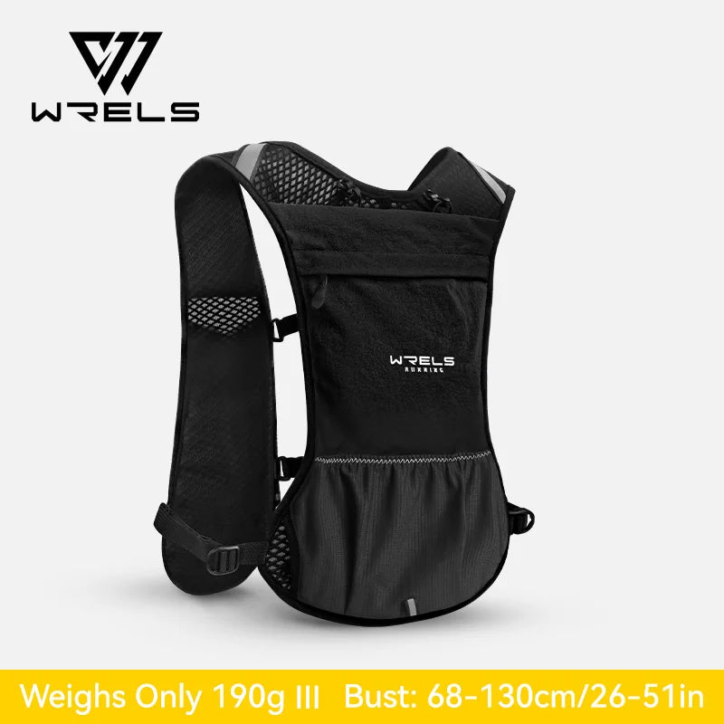 WRELS Running Vest Lightweight Hydration Vest with Water Bladder Hydration Backpack for Marathon Trail Cycling Hiking Jogging