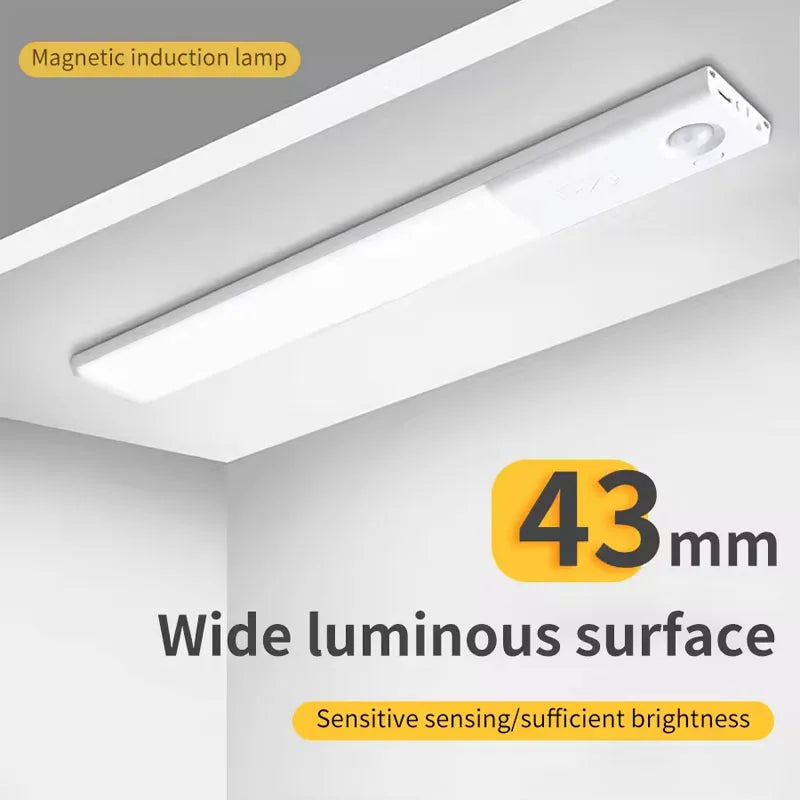 1/3pcs USB Rechargeable LED Under Cabinet Light with Magnetic Dimmable LED Motion Sensor Wireless NightLight for Wardrobe Closet
