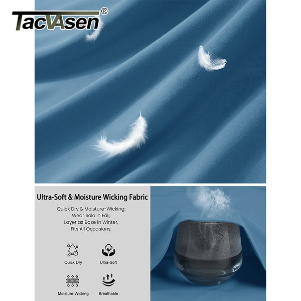 TACVASEN Men's Long Sleeve Shirts Dry Fit Breathable Workout Running Athletic Moisture Wicking Casual Tshirts with Thumb Holes