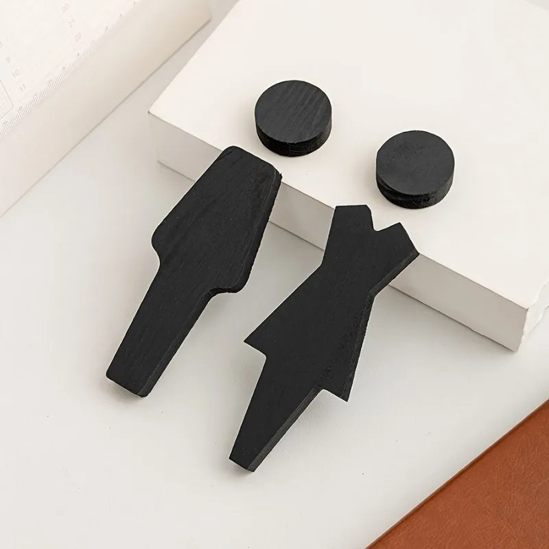2Pcs Elegant Black Solid Wood Bathroom Sign-Stylish Restroom Decor with Floral Accents,Wall-Mounted for Men'S and Women'S Toilet