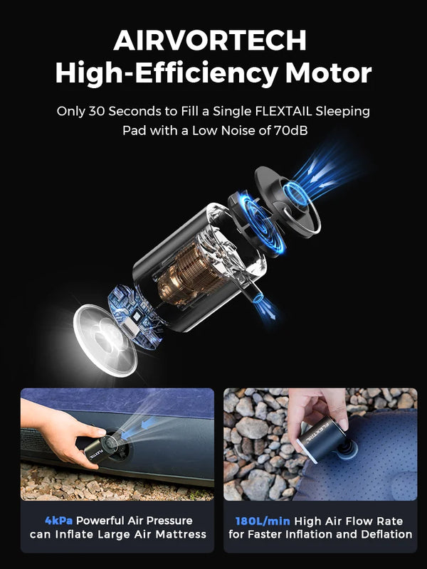 FLEXTAIL TINY PUMP 2024 & X 2024 - Mini Air Pump, Portable Camping Pump for Pool Floats, Air Bed Mattress, Vacuum Bags