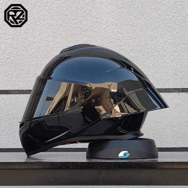 ORZ Motorcycle helmet, men's and women's dual lens full face helmet, motorcycle sports car, all season full face helmet