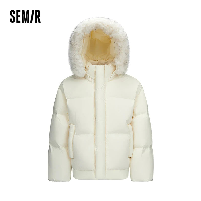 អាវក្រៅ Semir សម្រាប់បុរស មានកអាវរោមសត្វដែលអាចដោះចេញបាន មានក្រណាត់ ការពារខ្យល់ និងការពារទឹក រដូវរងា សម្លៀកបំពាក់ក្រៅសម្រាប់គូស្នេហ៍ ថ្មី 2026