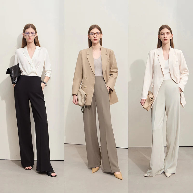 ខោជើងវែង Amii Minimalism រដូវក្តៅឆ្នាំ ២០២៦ ខោជើងវែងថ្មីសម្រាប់ស្ត្រីត្រង់មូលដ្ឋានខោធម្មតាខោជើងវែងពេញប្រវែង ១២៤១២០០៦