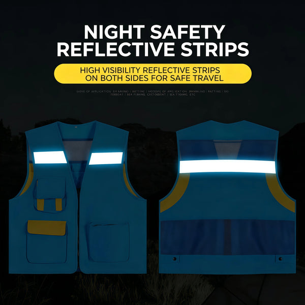 2026 New Vest for driving multi-pocket night protective sports vest breathable mesh coat work clothes printed logo