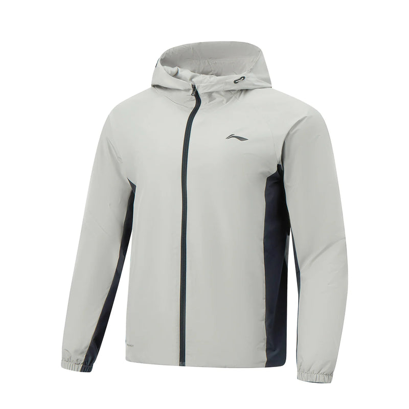 អាវក្រៅហាត់ប្រាណបុរស Li-Ning LN ធន់នឹងទឹក ធ្វើពីប៉ូលីអេស្ទ័រ រាងធម្មតា LiNing Classic Fitness មានមួក AFDW079