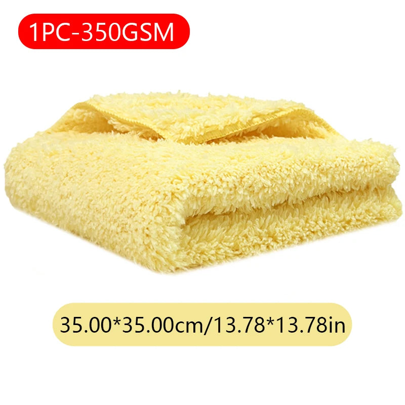 SEAMETAL 1/5PCS Edgeless Microfiber Auto Cleaning Towels Multifunctional Car Wash Towel Fast Dry Cloth Clean Rags 23x27/35x35cm