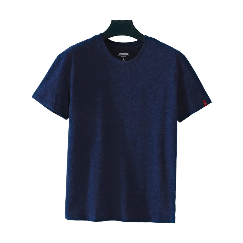 DUKEEN 200G Pure Cotton T Shirts for Men 2024 Summer Fashion Solid Color Crew-Neck Short Sleeve Tees Basic Tops Men's Clothing